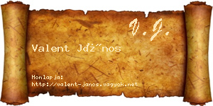 Valent János névjegykártya